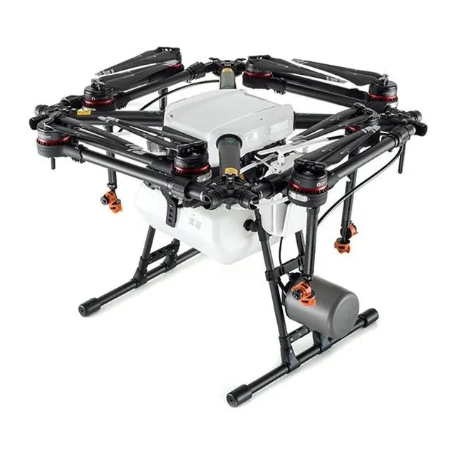 Агродрон DJI Agras MG-1P — вид три четверти, официальное фото на белом фоне